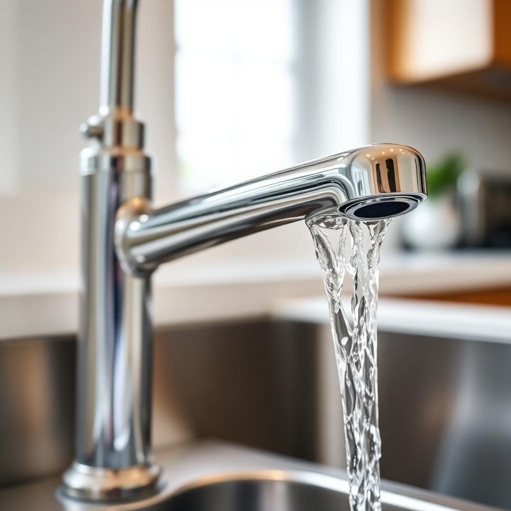 Clean faucet with clear, soft water
